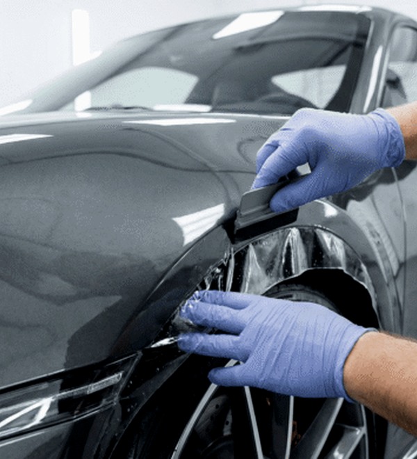 Detailarbeit am Fahrzeug